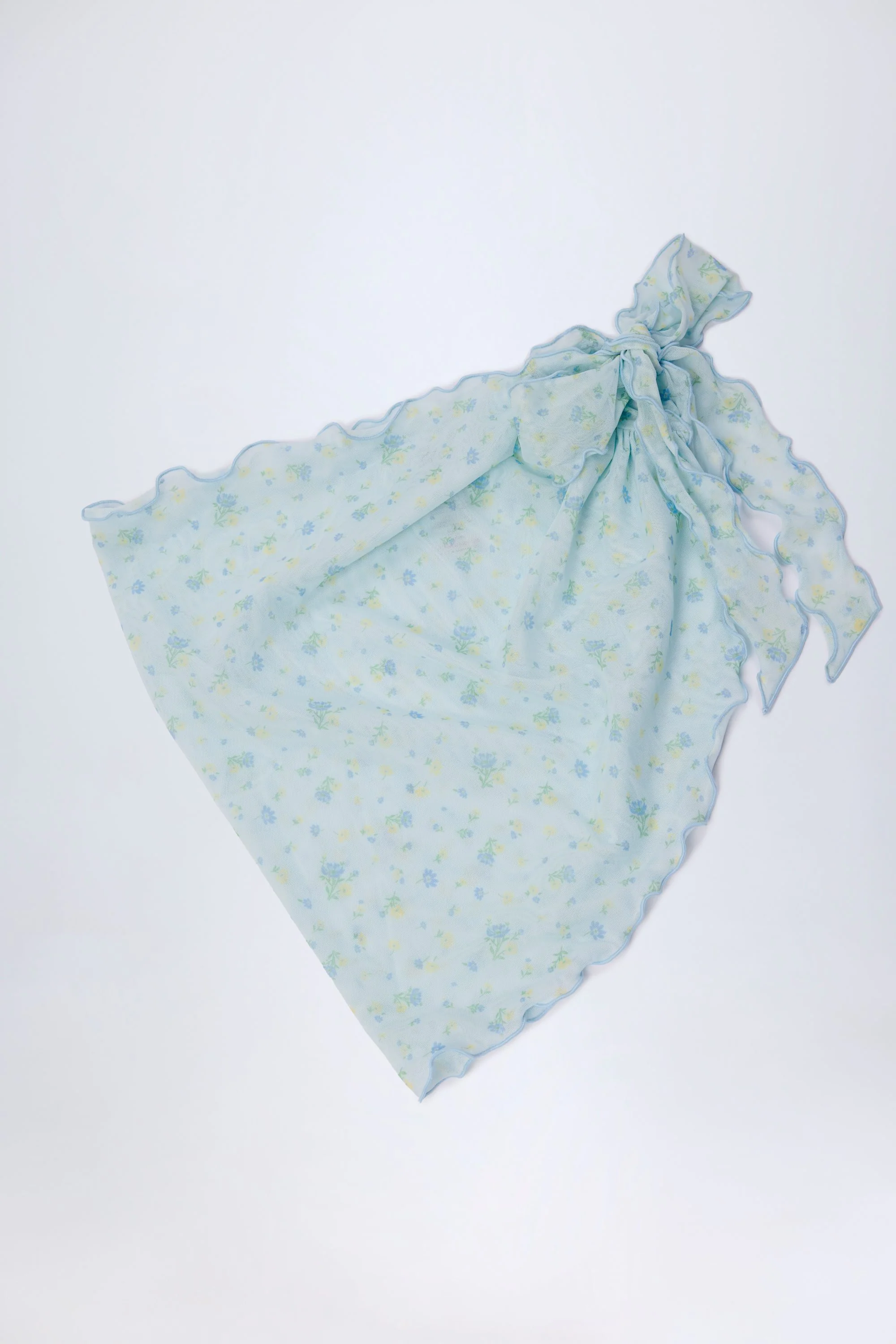Side-Tie Sarong in Blue Floral - Image 6