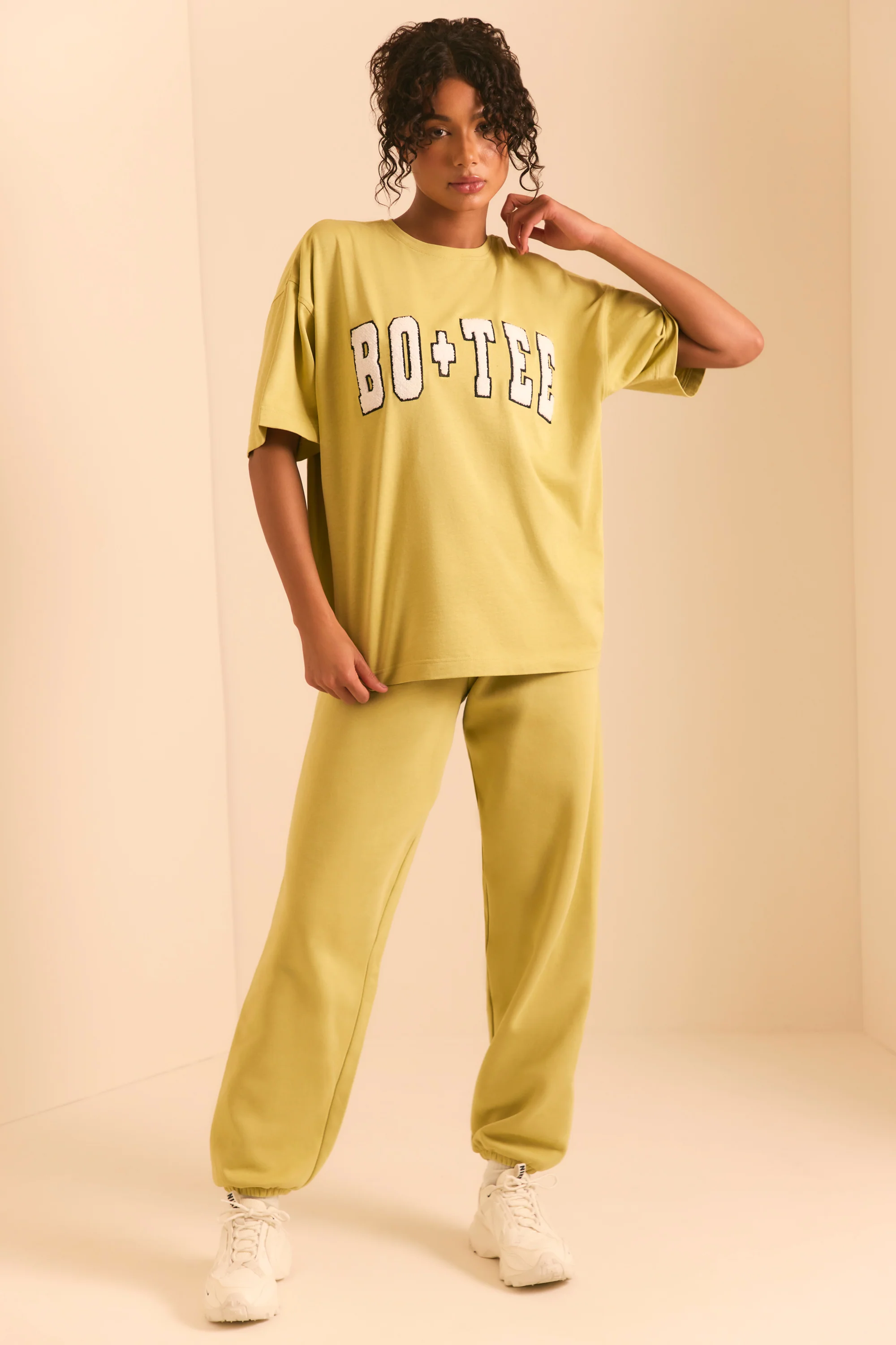 Petite Relaxed Fit Joggers in Matcha Green - Image 5